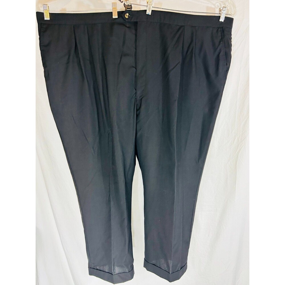 Milbern Comfort Tech Men's 100% Polyester Navy Blue Dress Pants Size 58 Reg
